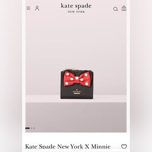 Kate Spade Disney Minnie Mouse Wallet with Red Bow